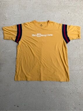 Disney Walt Disney World 40th Anniversary Graphic Tee Mens XL Mustard Yellow